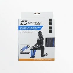 CapelliSport FITNESS EQUIPMENT FLAT RESISTANCE BAND WITH HANDLES