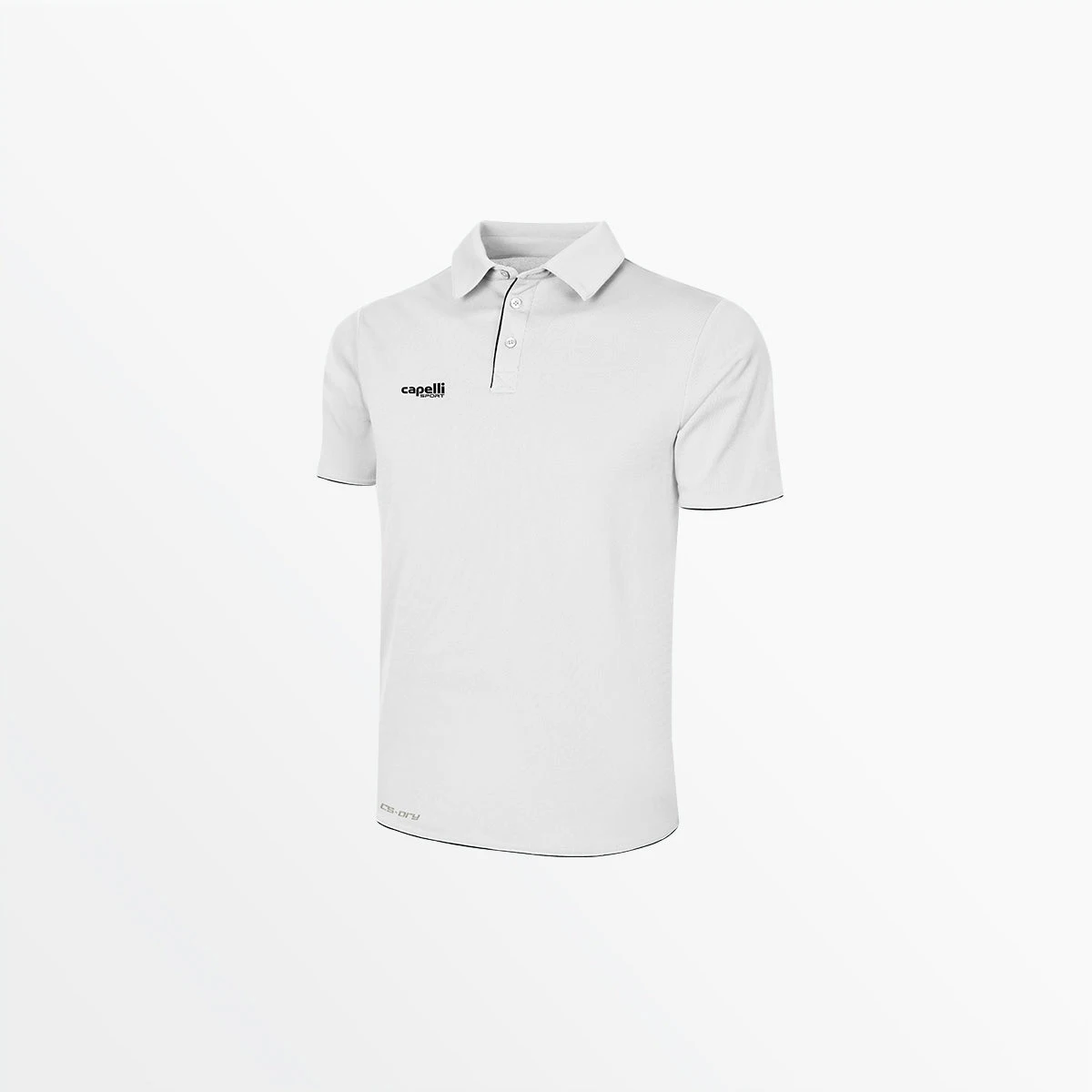 AGA-2069XWHITEBLACK.jpg CapelliSport MEN'S BASICS I POLY POLO TOPS