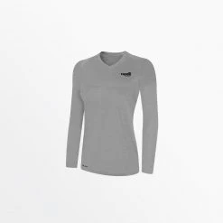 Capellisport.com TOPS WOMEN'S LIFESTYLE V-NECK LONG SLEEVE POLY TEE