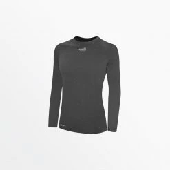 Capellisport.com WOMEN'S BASICS CREW NECK LONG SLEEVE POLY TEE TOPS