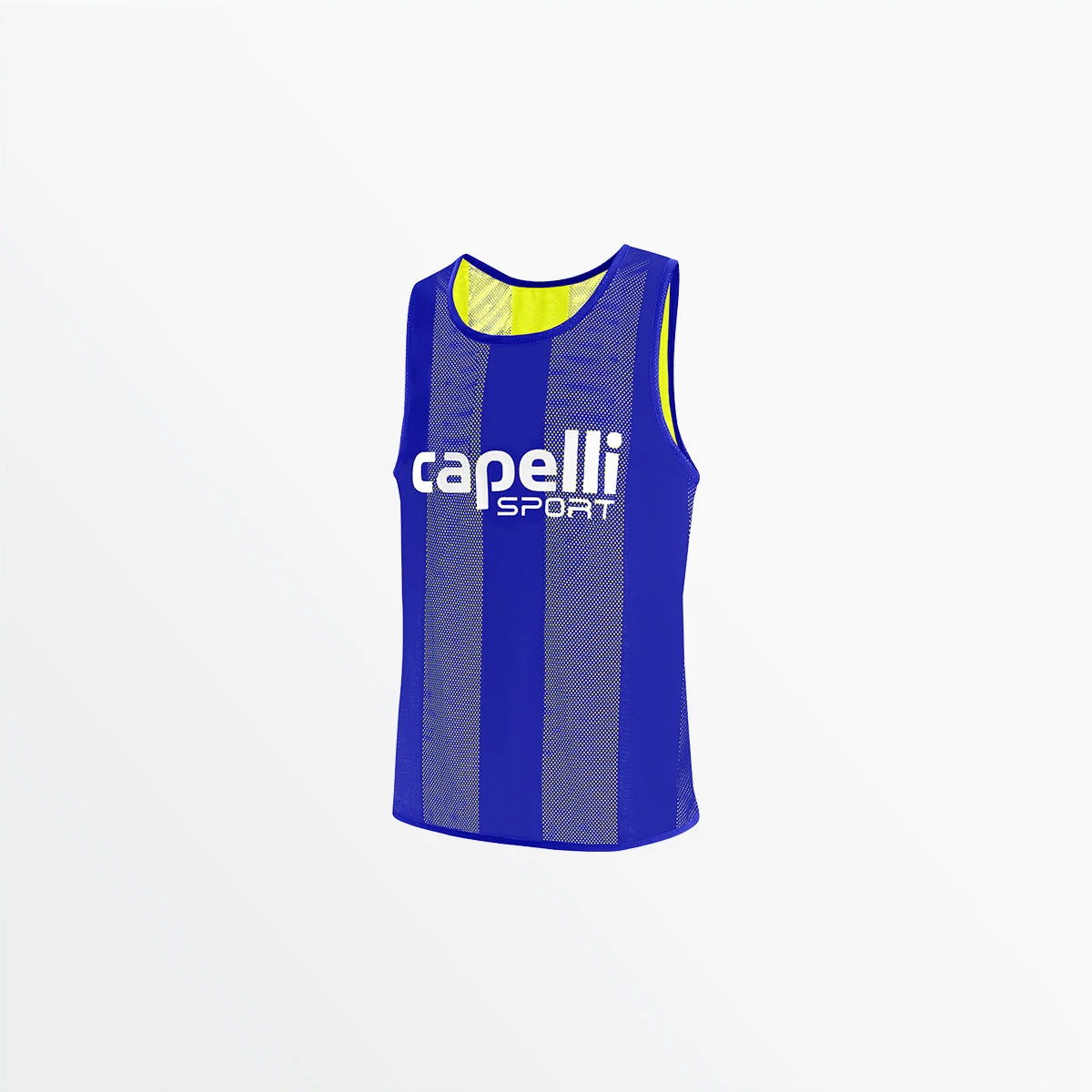 AGE-5123NEONYELLOWROYALBLUE.jpg CapelliSport ADULT REVERSIBLE TONAL STRIPE PRACTICE PINNIE ACCESSORIES