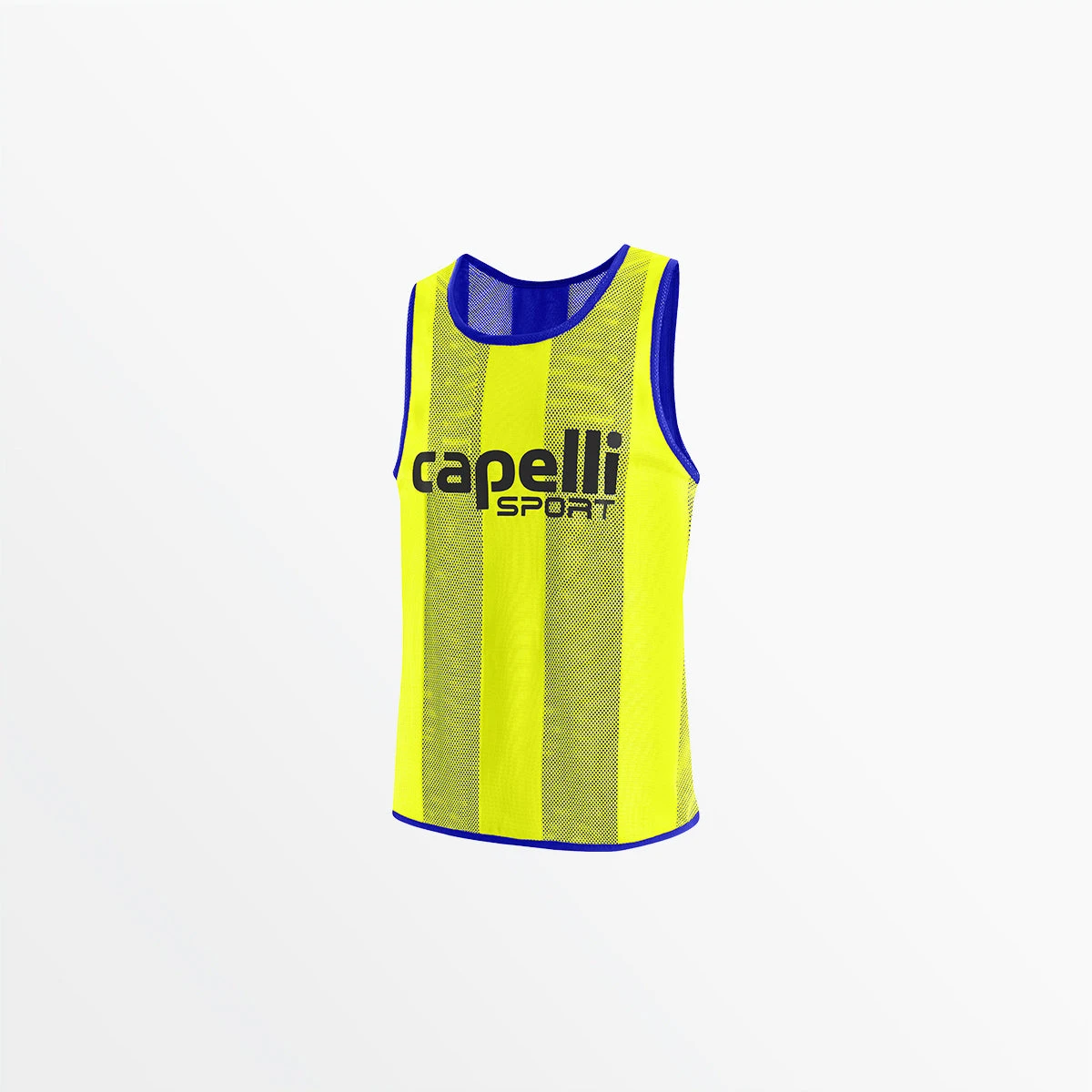 AGE-5123NEONYELLOWROYALBLUEDE.jpg CapelliSport ADULT REVERSIBLE TONAL STRIPE PRACTICE PINNIE ACCESSORIES