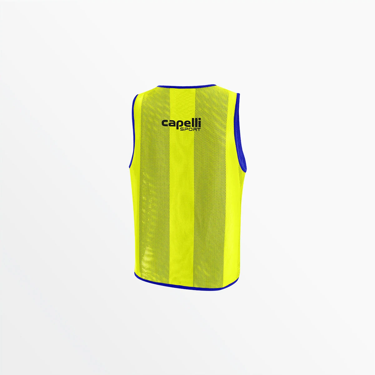 AGE-5123NEONYELLOWROYALBLUEDEBK.jpg CapelliSport ADULT REVERSIBLE TONAL STRIPE PRACTICE PINNIE ACCESSORIES