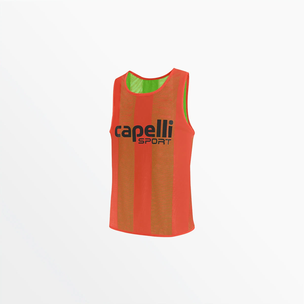 AGE-5123POWERGREENNEONCORAL.jpg CapelliSport ADULT REVERSIBLE TONAL STRIPE PRACTICE PINNIE ACCESSORIES