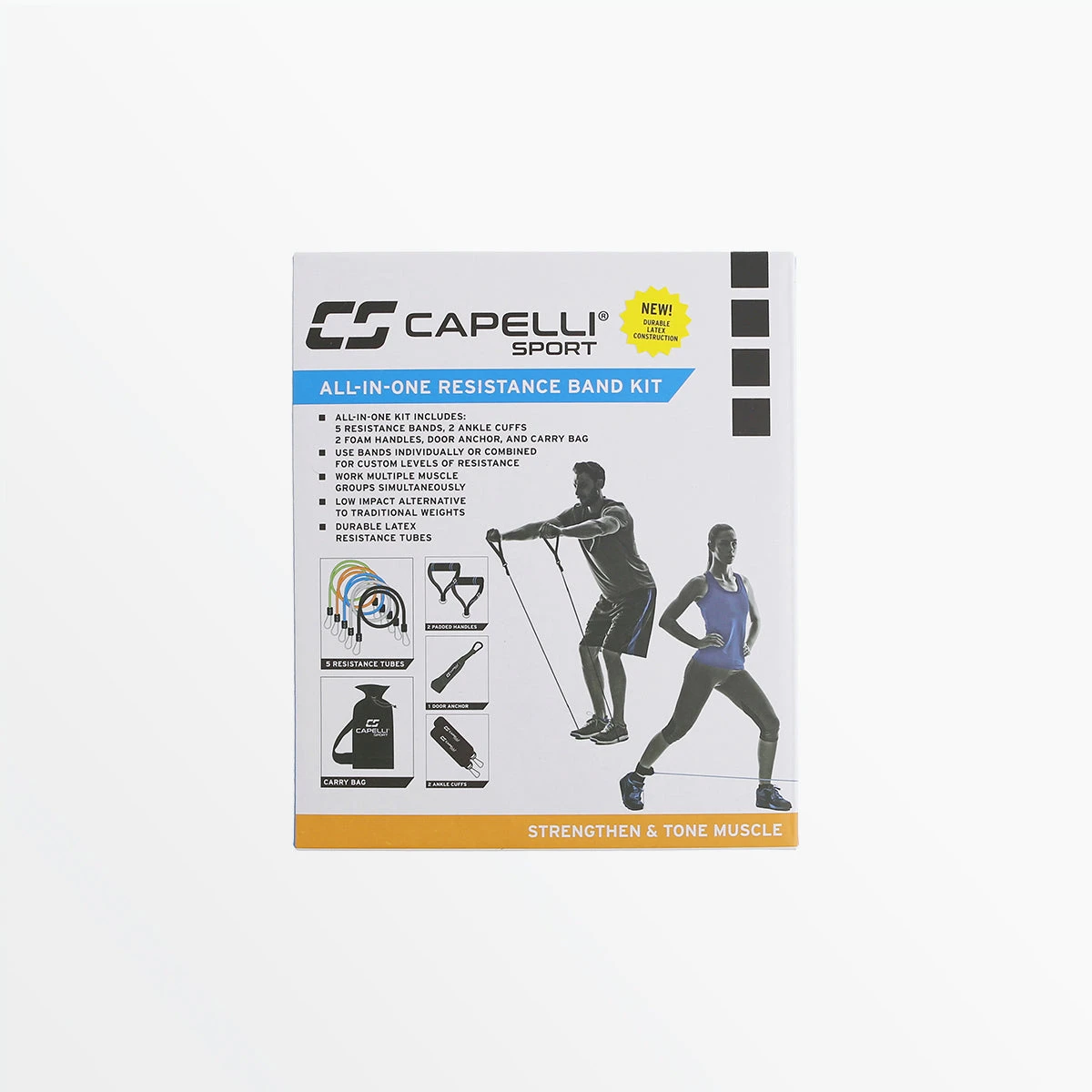 CapelliSport 5PC RESISTANCE BAND KIT FITNESS EQUIPMENT 3 CapelliSport 5PC RESISTANCE BAND KIT FITNESS EQUIPMENT